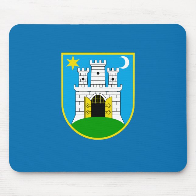 Flagge von Zagreb, Kroatische Maus-Pad Mousepad (Vorne)