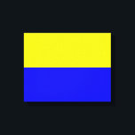 Flagge von Zandvoort Leinwanddruck<br><div class="desc">Flagge von Zandvoort,  Niederlande Die Flagge besteht aus zwei horizontalen Streifen gleicher Breite,  der obere gelb und der untere blau</div>