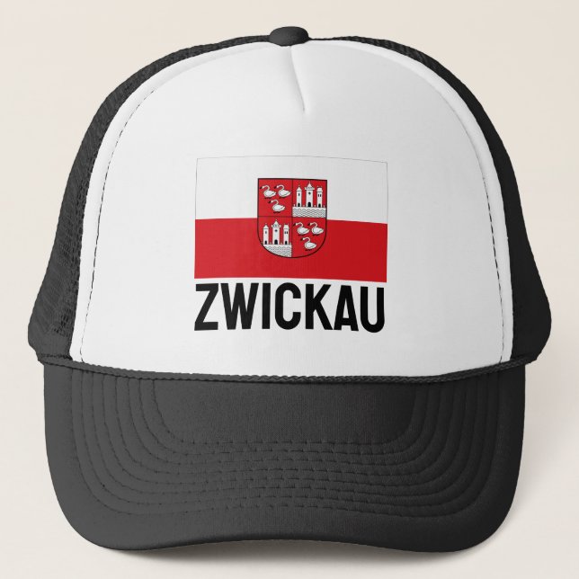 Flagge von Zwickau, Deutschland Truckerkappe (Vorderseite)