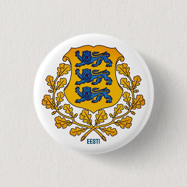 Flagge/Wappen Estlands Button (Vorderseite)
