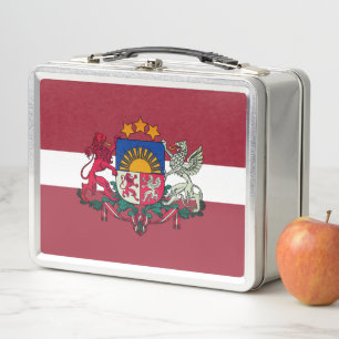 Flagge/Wappen Lettlands Metall Brotdose