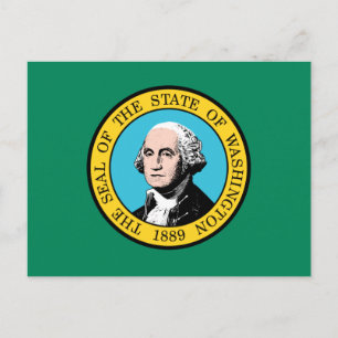 Flagge Washington Postkarte