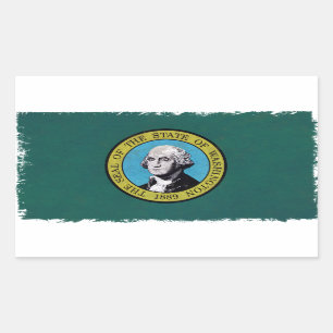Flagge Washington Rechteckiger Aufkleber