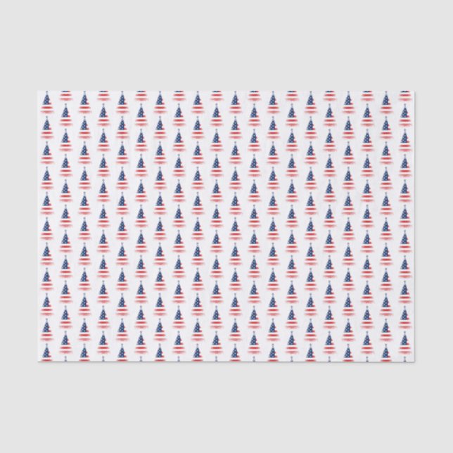 Flagge-Weihnachtsbaum auf Weiß Seidenpapier (Vorderseite)