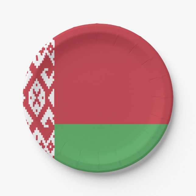 Flagge Weißrusslands Pappteller (Vorderseite)