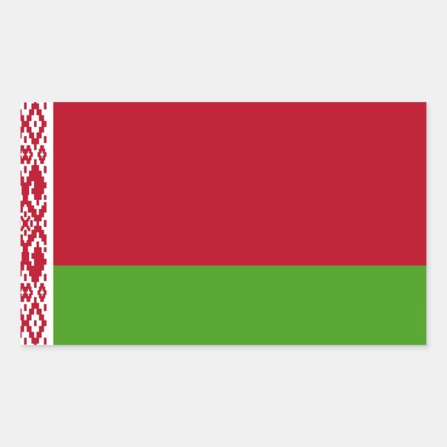 Flagge Weißrusslands Rechteckiger Aufkleber (Vorderseite)