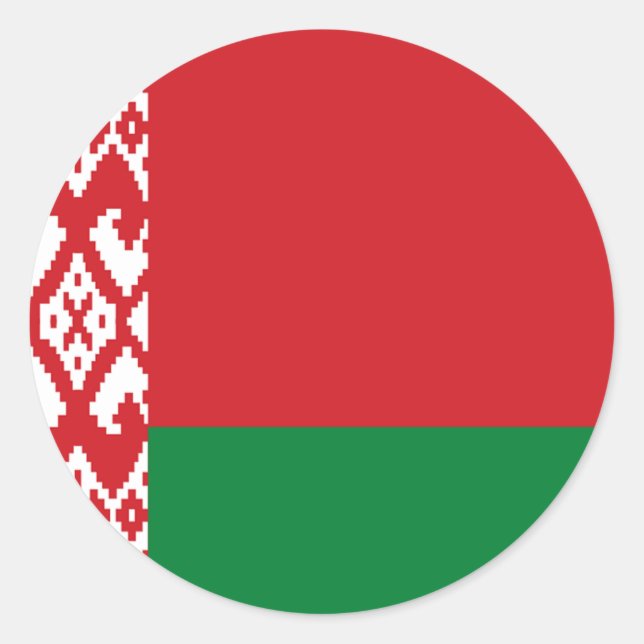 Flagge Weißrusslands Runder Aufkleber (Vorderseite)