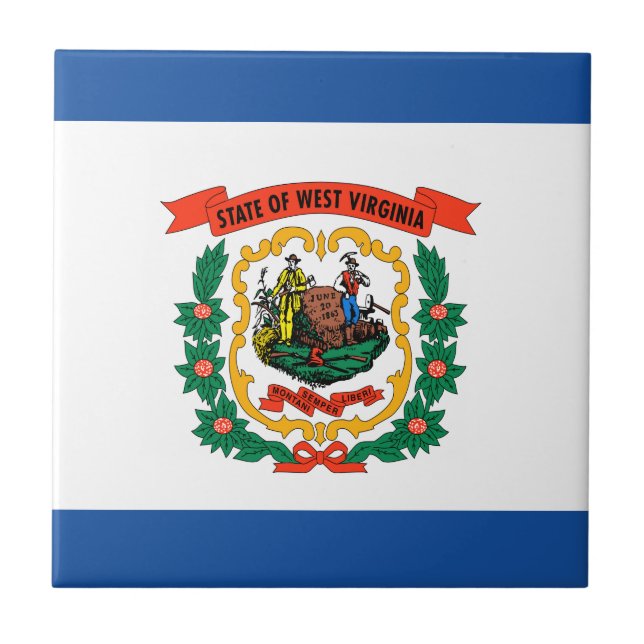 Flagge West Virginia Fliese (Vorderseite)