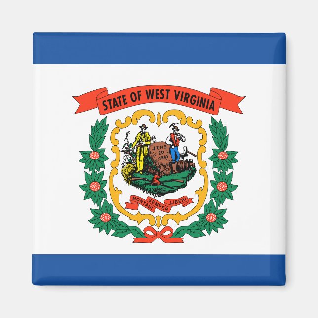 Flagge West Virginia Magnet (Vorne)