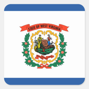 Flagge West Virginia Quadratischer Aufkleber