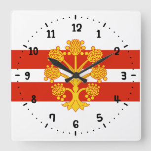 Flagge Westmorland Quadratische Wanduhr