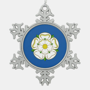 Flagge Yorkshire Schneeflocken Zinn-Ornament