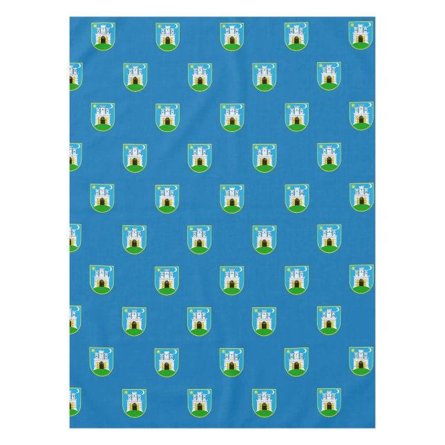 Flagge Zagreb, Kroatien Tablecloth Tischdecke (Vorderseite)