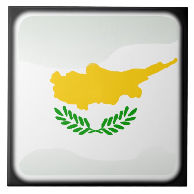 Flagge Zyperns Fliese (Vorderseite)