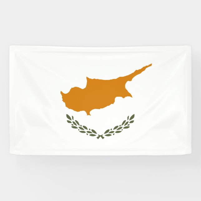 Flagge Zyperns (griechisch-zyprisch) Banner (Horizontal)