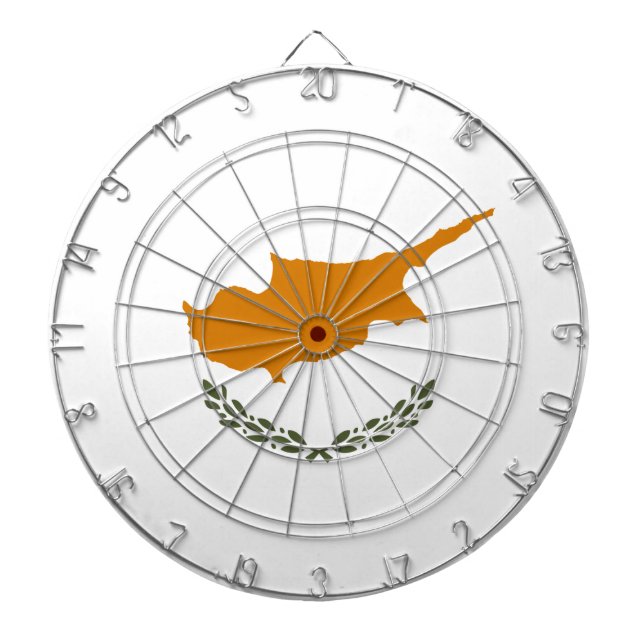 Flagge Zyperns (griechisch-zyprisch) Dartscheibe (vorne)