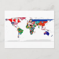 Flagged World - Karte der Flaggen der Welt