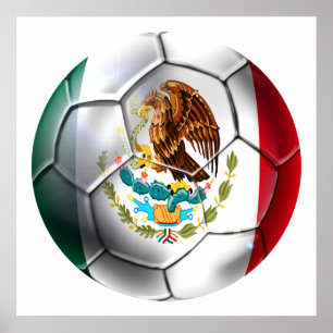 Flaggegang Fußball Mexiko-EL Tri Poster