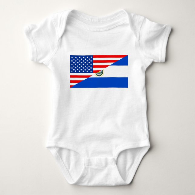 Flaggen-Amerika-Symbol Landes USA El Salvador Baby Strampler (Vorderseite)