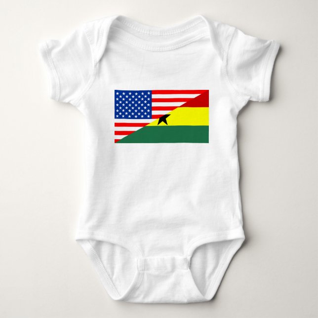 Flaggen-Amerika-Symbol Landes USA Ghana halbes Baby Strampler (Vorderseite)
