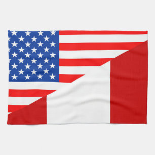 Flaggen-Amerika-Symbol Landes USA Peru halbes Geschirrtuch