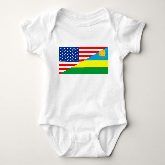 Flaggen-Amerika-Symbol Landes USA Ruanda halbes Baby Strampler (Vorderseite)