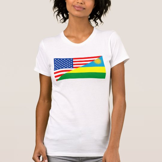 Flaggen-Amerika-Symbol Landes USA Ruanda halbes T-Shirt