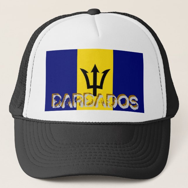 Flaggen-Andenkenhut Barbados barbadischer Truckerkappe (Vorderseite)