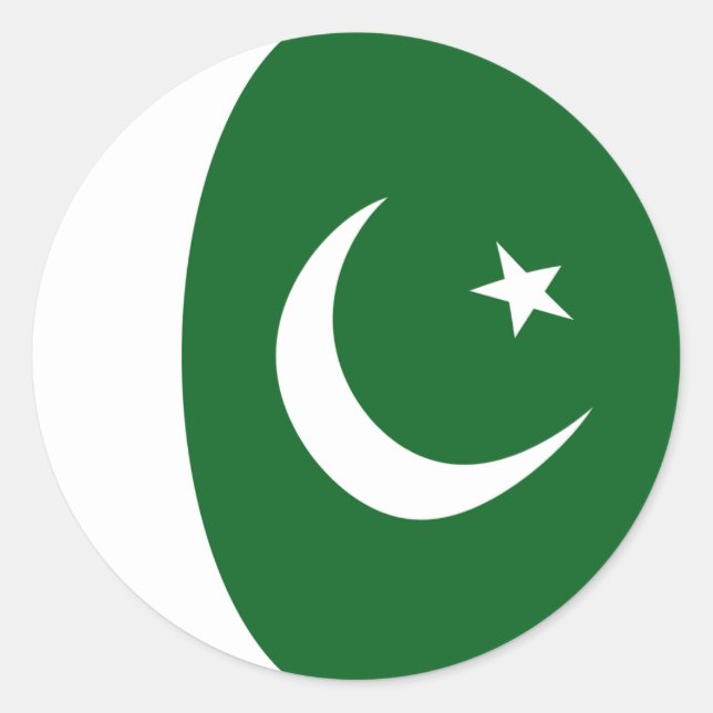 Flaggen-Aufkleber Pakistans Fisheye Runder Aufkleber (Vorderseite)