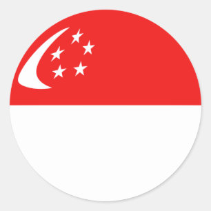 Flaggen-Aufkleber Singapurs Fisheye Runder Aufkleber