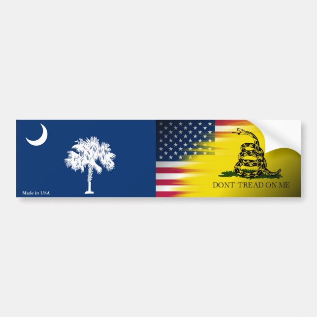 Flaggen-Autoaufkleber USA, South Carolina, Gadsden Autoaufkleber (Vorne)