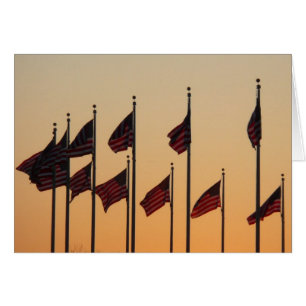 Flaggen bei Sonnenuntergang Amerikanisch Patriotis