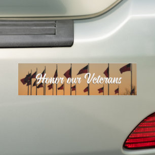 Flaggen bei Sonnenuntergang Amerikanisch Patriotis Autoaufkleber