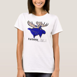 Flaggen-Dament-stück Fairbanks Alaska lokales T-Shirt