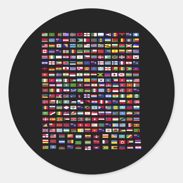 Flaggen der 287 Länder der Welt - Flagge unter Runder Aufkleber (Vorderseite)