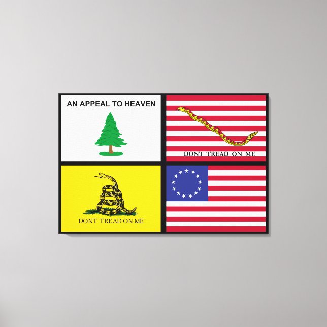 Flaggen der amerikanischen Revolution Leinwanddruck (Vorderseite)