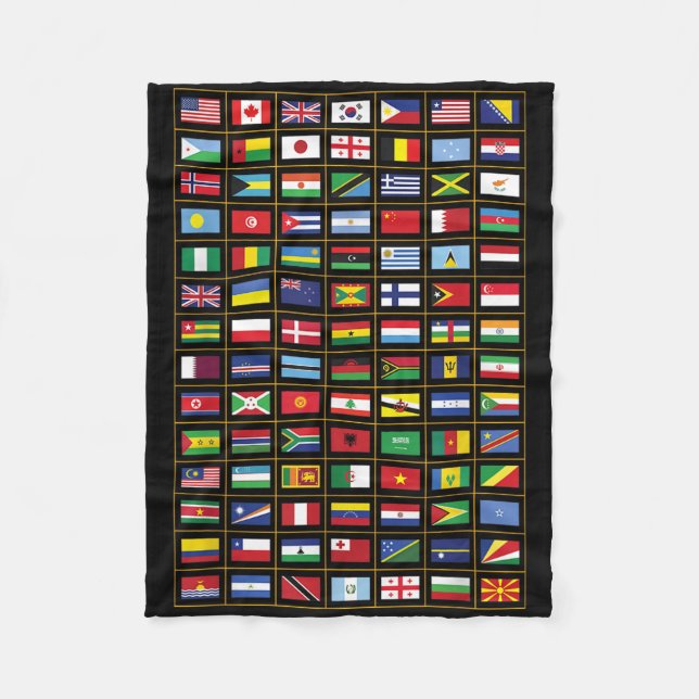 Flaggen der Länder der Welt Fleecedecke (Vorderseite)