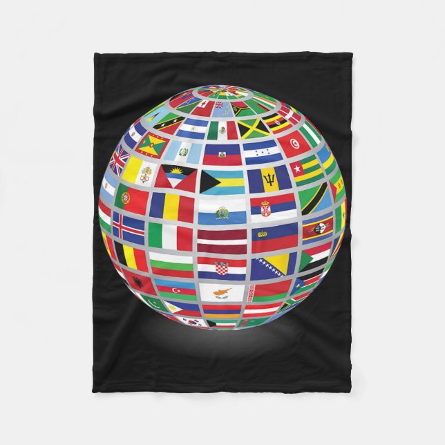 Flaggen der Länder der Welt Fleecedecke (Vorderseite)