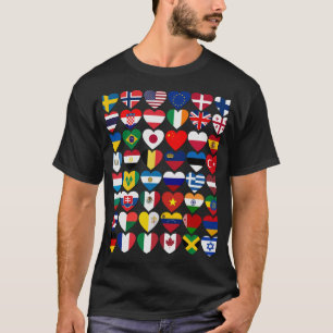 Flaggen der Länder der Welt, internationale T-Shirt