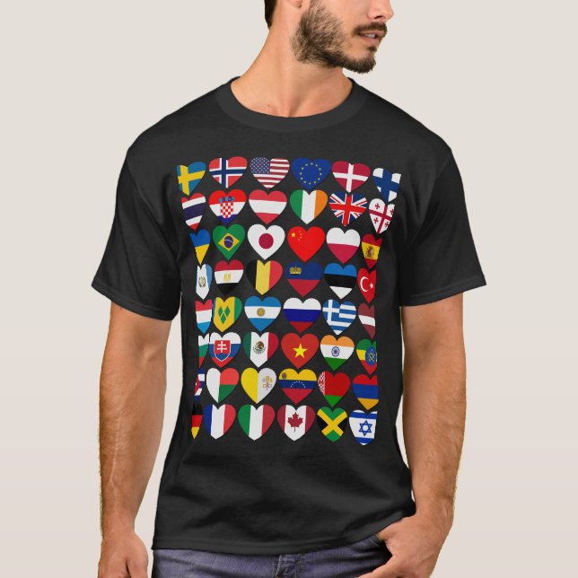 Flaggen der Länder der Welt, internationale T-Shirt (Vorderseite)