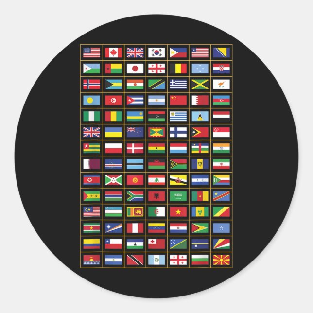 Flaggen der Länder der Welt Runder Aufkleber (Vorderseite)