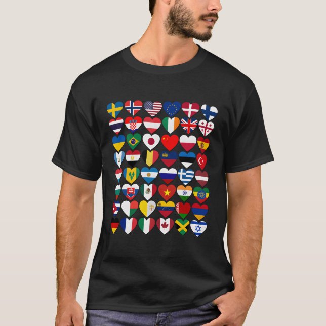 Flaggen der Länder der Welt T-Shirt (Vorderseite)