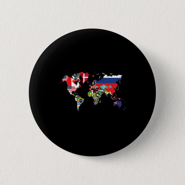 Flaggen der Länder der Weltkarte Button (Vorderseite)