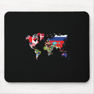 Flaggen der Länder der Weltkarte Mousepad
