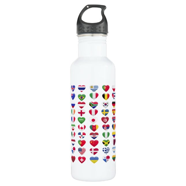 Flaggen der Länder Edelstahlflasche (Vorderseite)
