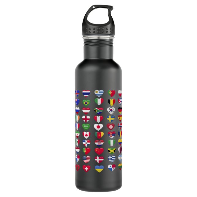 Flaggen der Länder Edelstahlflasche (Vorderseite)