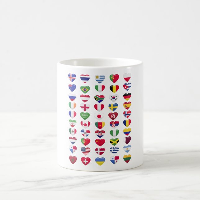Flaggen der Länder Kaffeetasse (Mittel)