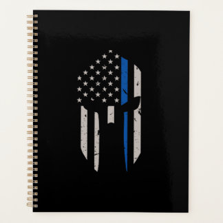 Flaggen der Spartan Helmet Blue Line Planer