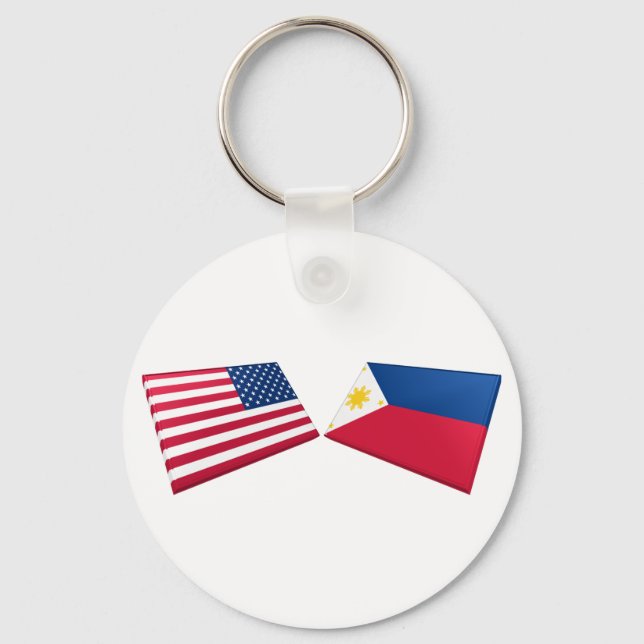 Flaggen der USA und der Philippinen Schlüsselanhänger (Vorderseite)
