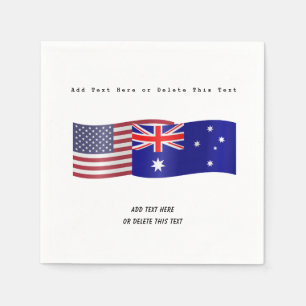 Flaggen der Vereinigten Staaten und Australien Hin Serviette